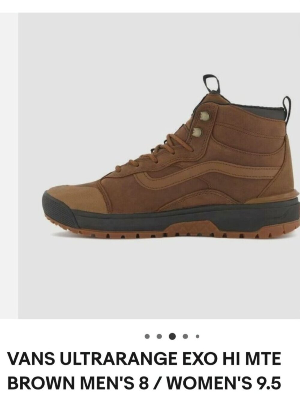VANS ULTRARANGE EXO HI MTE BROWN  MEN'S 8 / WOMEN'S 9.5